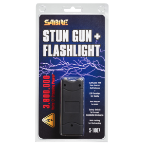 Sabre S1007BK 3.8 Million Volt Stun Gun/Flashlight Portable 2.35 lbs Black
