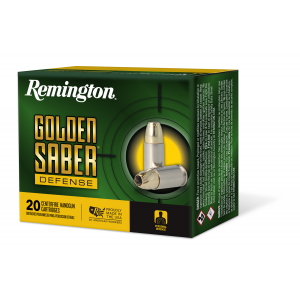 REMINGTON Ammunition 27608 Golden Saber Defense 40 S&w 180 Gr Brass Jacket Hollow Point 20 Per Box/ 25 Case