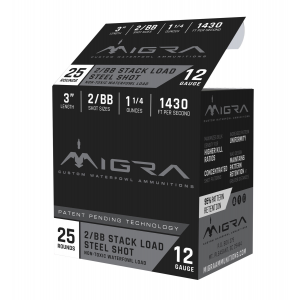MIGRA Ammunitions M12s2bb Staxd 12 Gauge 3 In 1 1/4 Oz 2/bb Shot 25 Per Box/ 10 Cs