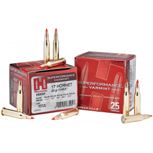 HORNADY 83005 Superformance Varmint 17 Hornet 20 Gr HORNADY V Max 25 Per Box/ 10 Cs