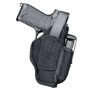 Uncle Mike's 70160 Sidekick Hip Holster IWB/OWB Size 16 Black Kodra Nylon Belt Clip Fits Med/Large Semi Autos Fits 3.25-3.75 in Barrel Ambidextrous