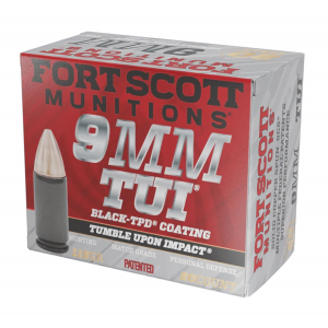 Fort Scott Munitions 9MM115SCVTPD Tumble Upon Impact (TUI) 9mm Luger 115 gr Solid Copper Spun 20 Per Box/ 25 Cs