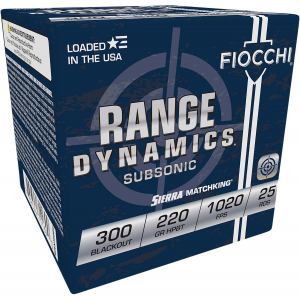 FIOCCHI 300blkmb Range Dynamics 300 Blackout 220 Gr Sierra Matchking Bthp 25 Per Box/ 20 Cs