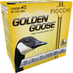 Fiocchi 1235GGBB Golden Goose 12 Gauge 3.50 in 1 5/8 oz BB Shot 25 Per Box/ 10 Cs