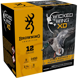 020892024342 BROWNING Ammo B193411233 Wicked Wing Xd 12 Gauge 3 In 1 1/4 Oz 3 Shot 25 Per Box/ 10 Cs 020892024342 76963