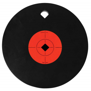 Birchwood Casey 47603 World of Targets Single Hole 8 in Pistol/Rifle Black/Orange AR500 Steel Circle w/Crosshair & Diamond 0.38 in Thick Hanging