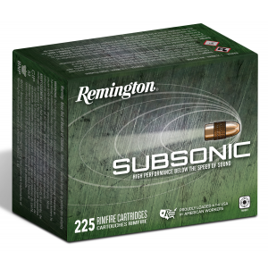 REMINGTON Ammunition 21249 Subsonic Rimfire 22 Lr 40 Gr Hollow Point 225 Per Box/ 10 Cs