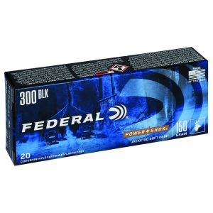 eral 300BLKB Power-Shok 300 Blackout 150 Gr Jacketed Soft Point 20 Per Box/ 10 Cs Ammo