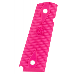 Hogue 45017 OverMolded Grip Panels Checkered Pink Rubber for 1911 Government