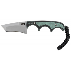 CRKT 2386 Minimalist 2.13 in Fixed Tanto Plain Bead Blasted 5Cr15MoV SS Blade/ Green Contoured Resin Infused Fiber Handle Includes Lanyard/Sheath - Columbia River