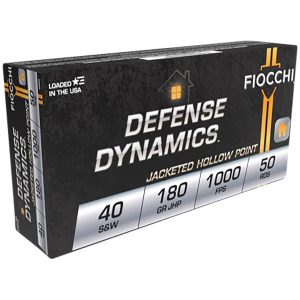 FIOCCHI 40swe Defense Dynamics 40 S&w 180 Gr Jacketed Hollow Point 50 Per Box/ 20 Cs