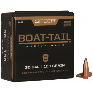 Speer 2022 Boat-Tail 30 Cal .308 150 gr Jacketed Soft Point Boat Tail 100 Per Box/ 5 Case