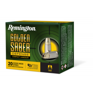 REMINGTON Ammunition 27615 Golden Saber Defense 380 Acp 102 Gr Brass Jacket Hollow Point 20 Per Box/ 25 Case