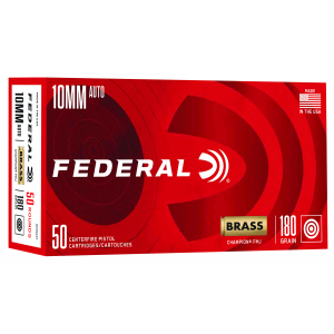 FEDERAL Wm5221 Champion Training 10mm Auto 180 Gr Full Metal Jacket 50 Per Box/ 20 Cs