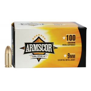 ARMSCOR 50445 Precision Value Pack 9mm Luger 124 Gr Full Metal Jacket 100 Per Box/ 12 Cs