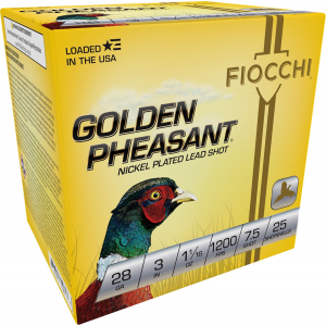 Fiocchi 283GP75 Golden Pheasant Extrema 28 Gauge 3 in 11/16 oz 7.5 Shot 25 Per Box/ 10 Cs