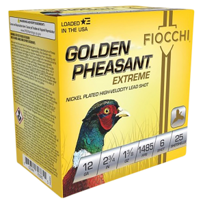 FIOCCHI 12gpx6 Golden Pheasant Extrema 12 Gauge 2.75 In 1 3/8 Oz 6 Shot 25 Per Box/ 10 Cs