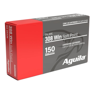 Aguila 8090AG 308 Win 150 gr InterLock Boat Tail Soft Point 20 Per Box/ 10 Case