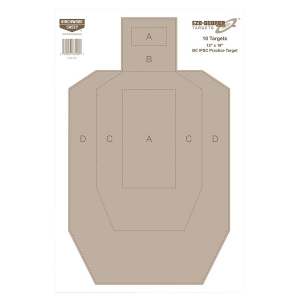 Birchwood Casey 37018 EZE-Scorer IPSC Paper Hanging Universal 12 in x 18 in Tan 100 Per Pkg