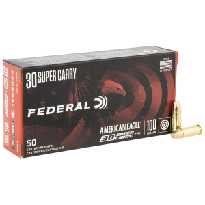 FEDERAL Ae30sca American Eagle 30super Carry 100gr Full Metal Jacket 50 Per Box/20 Case Centerfire, Handgun Ammunition