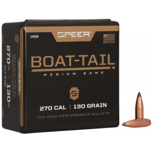 Speer 1458 Boat-Tail 270 Cal .277 130 gr Spitzer Boat Tail Soft Point 100 Per Box/ 5 Case