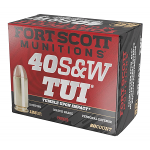 Fort Scott Munitions 400125SCV Tumble Upon Impact (TUI) 40 S&W 125 gr Solid Copper Spun 20 Per Box/ 25 Cs