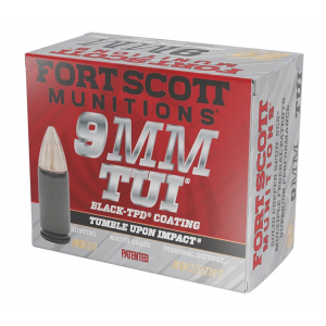 Fort Scott Munitions 9MM080SCVTPD Tumble Upon Impact (TUI) 9mm Luger 80 gr Solid Copper Spun 20 Per Box/ 25 Cs