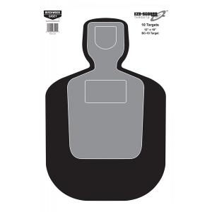 Birchwood Casey 37007 EZE-Scorer BC-19 Silhouette Paper Hanging Universal 12 in x 18 in Black/Gray/White 100 Per Pkg