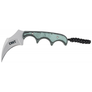CRKT 2389 Keramin 2.31 in Fixed Plain Bead Blasted 5Cr15MoV SS Blade/ Green Contoured Resin Infused Fiber Handle Includes Lanyard/Sheath