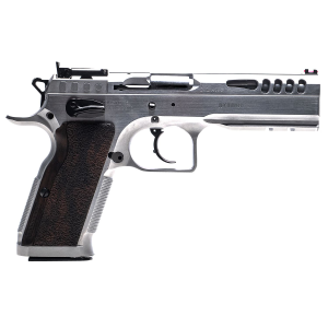 Tanfoglio IFG TFSTOCKM9 Defiant Stock Master 9mm Luger 17+1 4.75 in Hard Chrome Steel/ Wood Grip, Pistol - Ifg