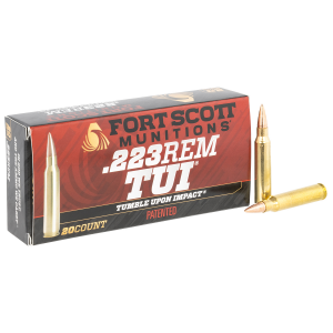 FORT Scott Munitions 223055scv Tumble Upon Impact (tui) 223 Rem 55 Gr Solid Copper Spun 20 Per Box/ 25 Cs