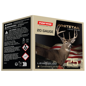 Norma Ammunition 1198043420 Whitetail 20Gauge 2.75 1oz Slug Shot 25 Per Box/10 Case, Shotshell Slug Loads - Norma Ammunition