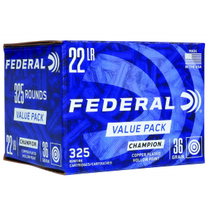 eral 725 Champion Training Value Pack 22 LR 36 Gr Copper Plated Hollow Point 325 Per Box/ 10 Cs Ammo