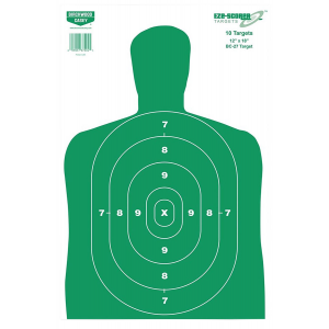 Birchwood Casey 37010 EZE-Scorer BC-27 Silhouette Paper Target 12 in x 18 in 100 Per Pkg