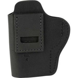 Uncle Mikes-leather(1791) UMIWB4MBLA Inside the Waistband IWB Size 04 Matte Black Leather Belt Clip Fits Glock 17/19\t Right Hand - Uncle Mikes