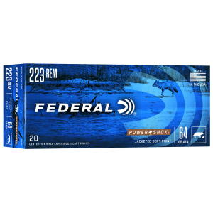 FEDERAL 223l Power-shok 223 Rem 64 Gr Jacketed Soft Point 20 Per Box/ 10 Cs