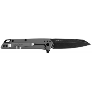Kershaw 1365X Misdirect 2.90 in Folding Reverse Tanto Plain Black Oxide Blackwash 4Cr14 Blade Gray Bead Blasted Stainless Steel Handle Clamshell Packaging