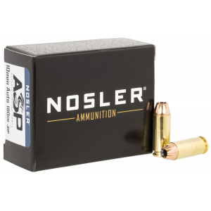 NOSLER 51400 Assured Stopping Power Handgun 10mm Auto 180 Gr Jacket Hollow Point 20 Per Box/ 20 Cs