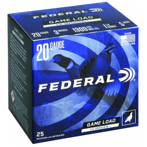 FEDERAL H2585 Game-shok High Brass 20 Gauge 3 In 1 1/4 Oz 5 Shot 25 Per Box/ 10 Cs
