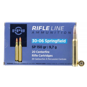 PPU Pp30061 Standard Rifle 30-06 Springfield 150 Gr Soft Point 20 Per Box/ 10 Cs