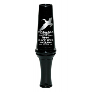 Haydel's Game Calls BH07 Black Hole Open Call Double Reed Mallard Sounds Attracts Ducks Black Polycarbonate