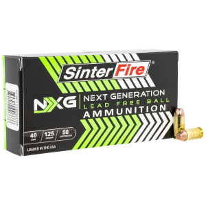 SINTERFIRE Inc Sf40125nxg Next Generation (nxg) 40s&w 125gr Lead Free Ball 50 Per Box/20 Case Centerfire, Handgun Ammunition