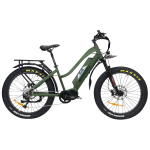 Bakcou E-bikes BMST26GB21 Mule ST 26 Matte Army Green 18 in w/Stand Over Height of 26 in Frame, Shimano Alivio Hill-Climbing 9 Speed Bafang M620 Ultra Motor, 35+ mph Speed - Bakcou