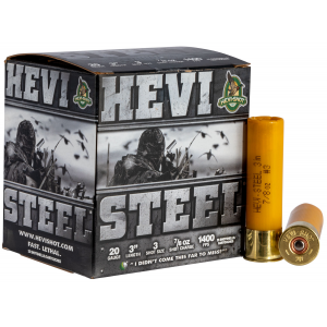 HEVI-SHOT Hs62003 Hevi-steel 20 Gauge 3 In 7/8 Oz 3 Shot 25 Per Box/ 10 Cs