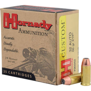 HORNADY 90062 Custom 32acp 60gr HORNADY Xtp Hollow Point 25 Per Box/10 Case Centerfire, Handgun Ammunition
