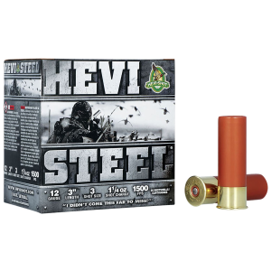 HEVI-SHOT Hs60003 Hevi-steel 12 Gauge 3 In 1 1/4 Oz 3 Shot 25 Per Box/ 10 Cs 816383160039 75657