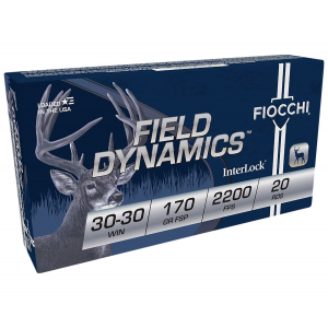 cchi 3030C Field Dynamics InterLock 30-30 Win 170 Gr Flat Soft Point 20 Per Box/ 10 Cs Ammo