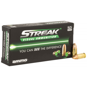 AMMO Inc 9115tmcstrkgrn50 Streak Visual (green) 9mm Luger 115 Gr Total Metal Case 50 Per Box/ 20 Cs