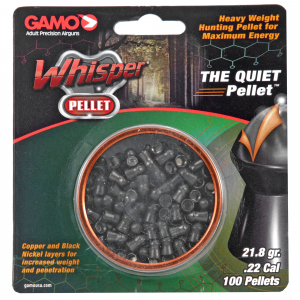 Gamo Whisper Pellet 632272354, .22 Pellet, Heavy Weight, Quiet, Blister Card, 100/Pack 632272354