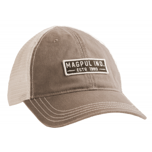 Magpul MAG1260252 Established Garment Trucker Hat Driftwood Adjustable Snapback OSFA Embroidered Patch - Magpul